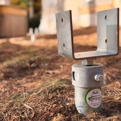 Deck support screw piles in Lakes Region, NH